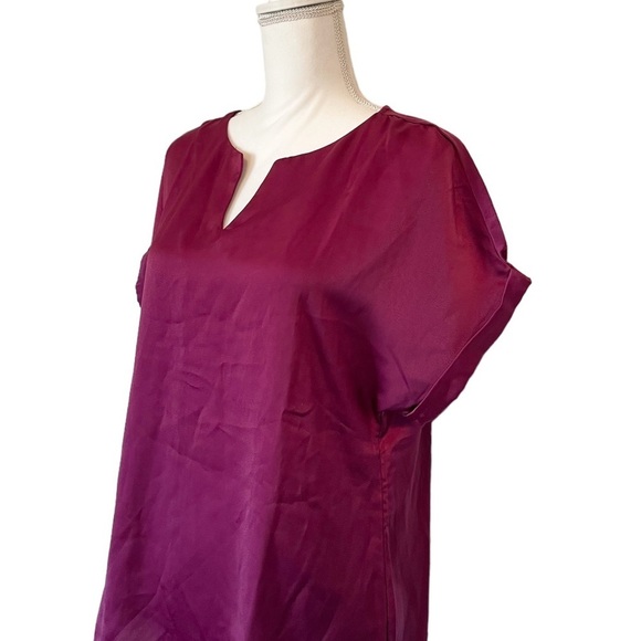 SHEIN Purple V-Neck Cuffed Short Sleeve Women’s Blouse Small - Picture 2 of 8